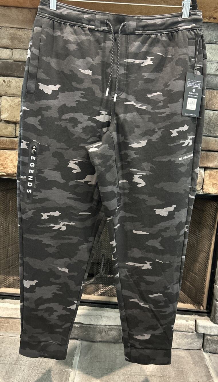 Men’s LEGENDS Black Camo Hawthorne Tech Joggers Size XL *A7